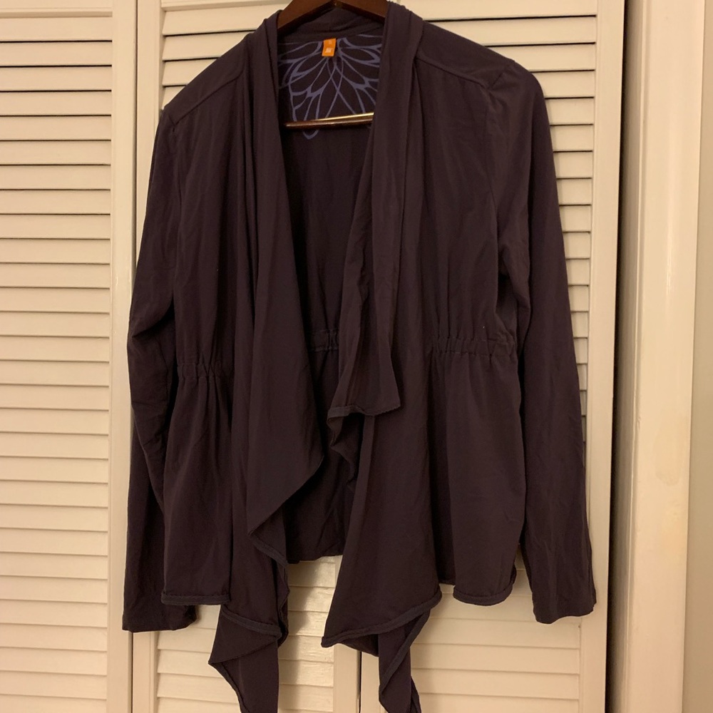 Lucy Eggplant Open Front Athletic Jacket